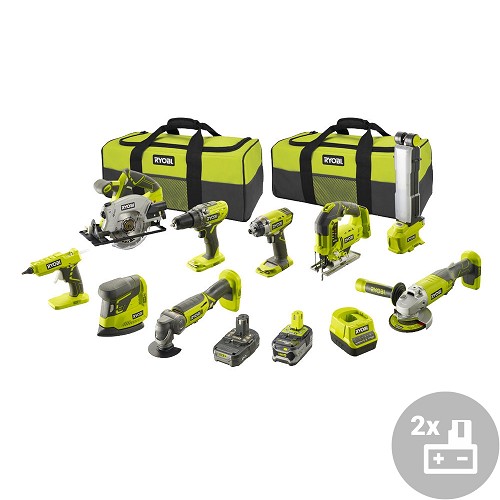 Aku kombo sada náradia Ryobi R18CK9-252S, 18V, 9ks