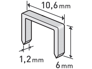 Spony, balenie 1000ks, 6mm, 10,6x0,52x1,2mm EXTOL PREMIUM